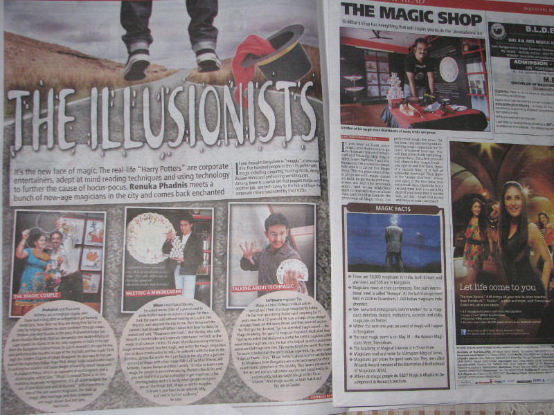 Magician Philip on Bangalore Mirror - The Illusionists