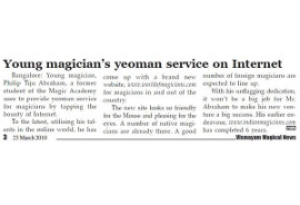 Magician Philip on Vismayam Magicial News - Young magician's yeoman service on Internet