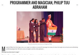 Magician Philip on Kochi Post - Programmer and Magician, Philip Tiju Abraham